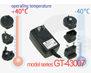 Aggiornamento dei range di temperature operative degli Alimentatori Adattatori AC Da Muro a -40°C / +40° C per applicazioni in condizioni e climi estremi, Modello Serie GT-43007